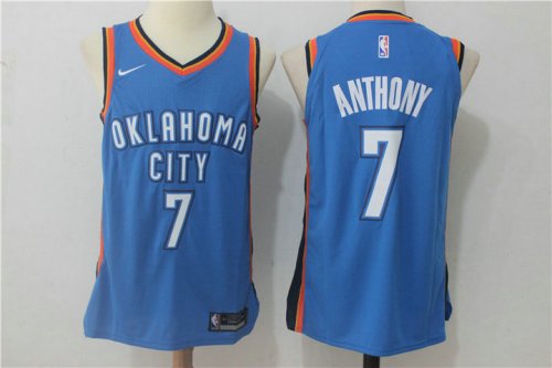 NBA 7 Anthony OKC Thunder 2017-18 Season Maillot bleu